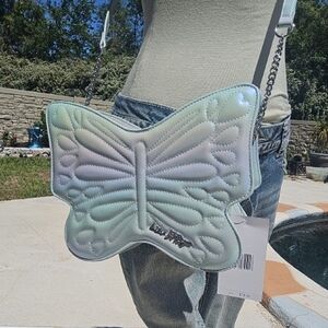 Betsey Johnson Cream Winged Crossbody Bag